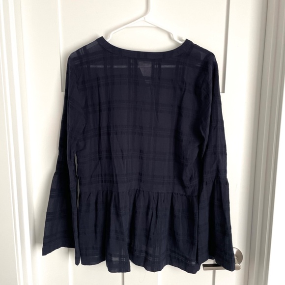 Loft Navy Blue Peolum Top NWT Size Small - Picture 5 of 7